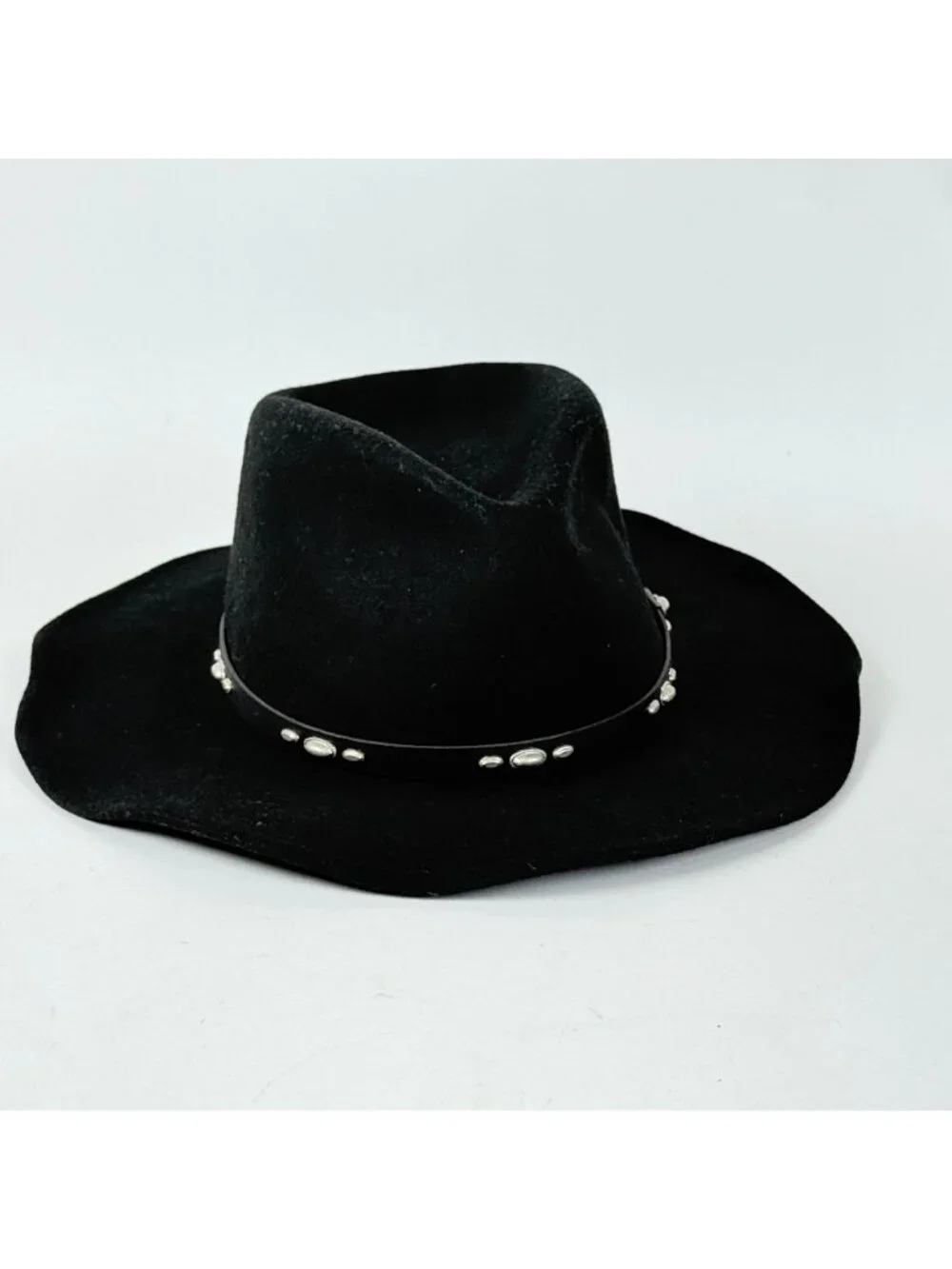 Outback Double S Wool Felt Hat Black Medium Cowboy Western Studded Hatband
